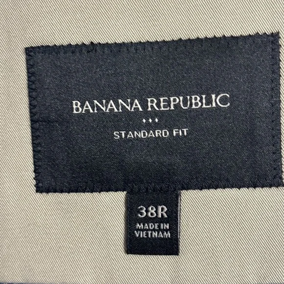 NEW Banana Republic Sport Coat 38R Standard Fit Tan Beige Cotton Stretch Casual